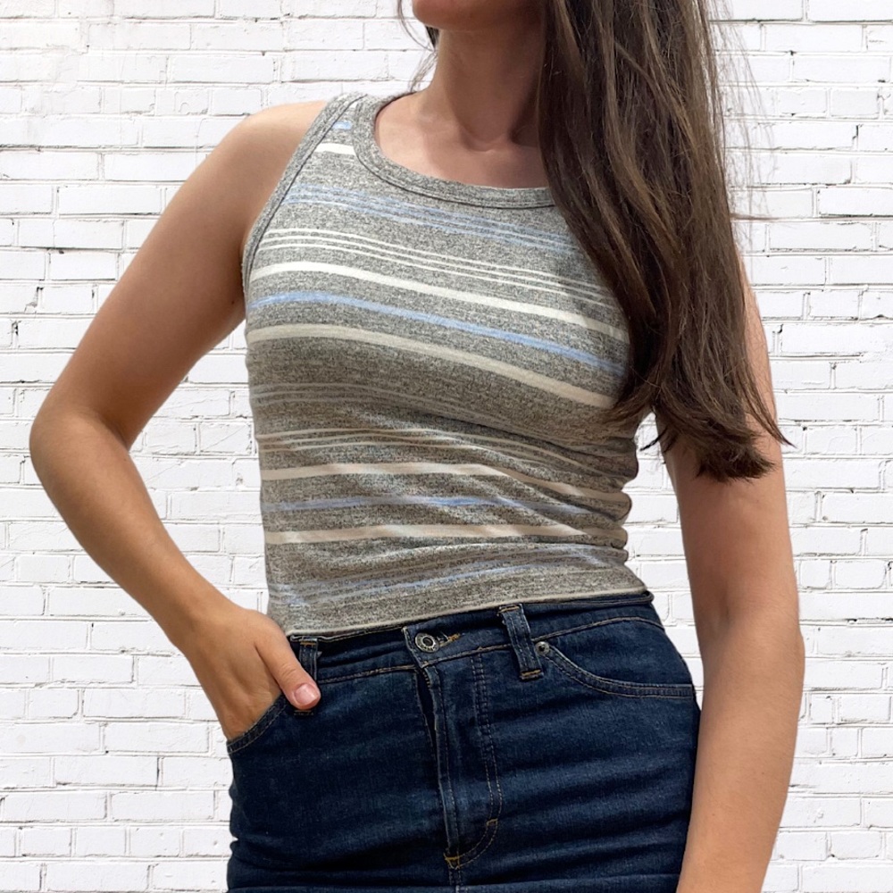Stretchy Striped Wilfred Free Aritzia Knit High Neck Tank